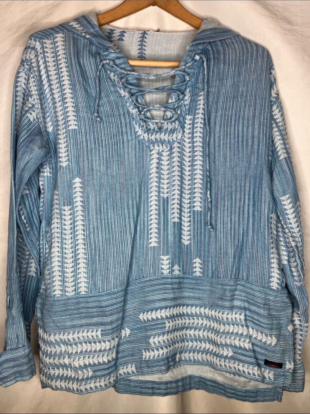 Faherty Aztec 100% cotton hooded pullover S